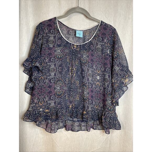 h.i.p. Happening In The Present Women’s Crop Top - Sheer Size Medium - Flowy - Picture 1 of 5